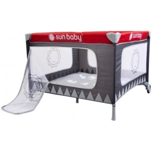 Cestovná ohrádka SUN BABY SWEET DREAMS, červená